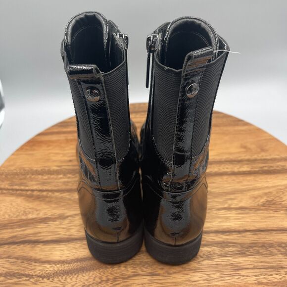 Donald J Pliner Camren Womens Size 8 M Black Patent Leather Combat Boots - Picture 4 of 8